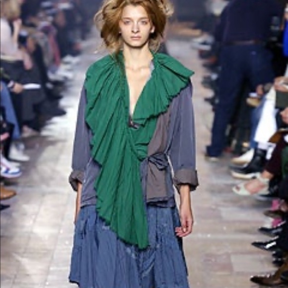 Dries Van Noten Tops - Dries van Noten ruffled asymmetric top Size 38
